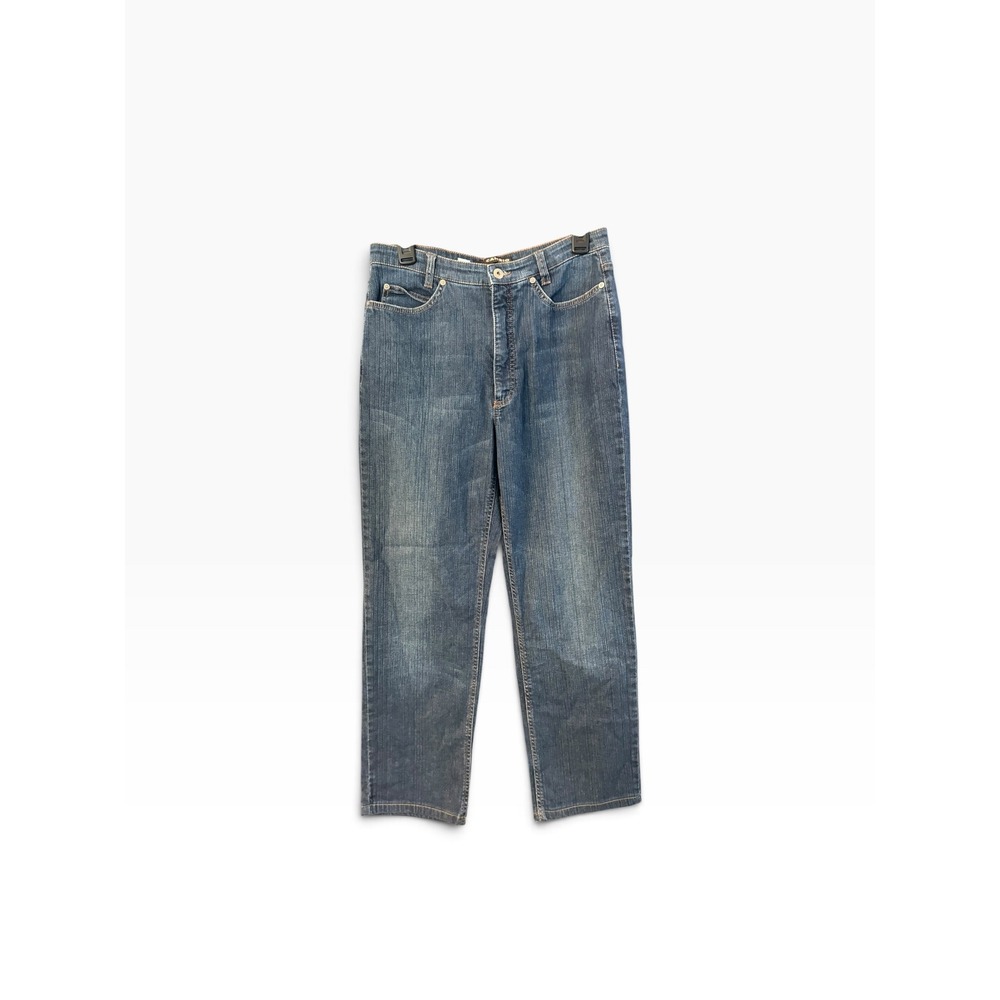 Cambio Sharon Straight Leg Jeans Blue Medium Wash High Rise Denim Womens 12